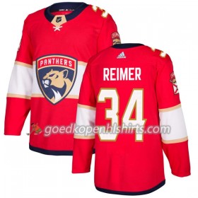 Florida Panthers James Reimer 34 Adidas 2017-2018 Rood Authentic Shirt - Mannen